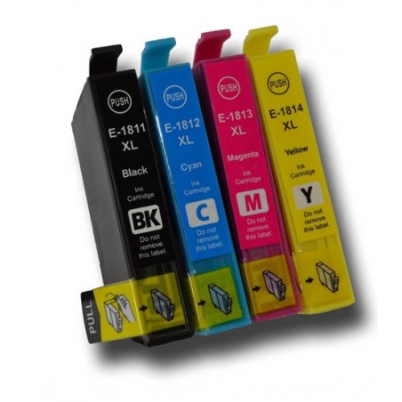 Cartouche d'encre équivalent à Epson Multipack T1816 Pack de 4 Noir, Jaune, Cyan, Magenta Cartouche d'encre équivalent à Epson Multipack T1816 Pack de 4 Noir, Jaune, Cyan, Magenta