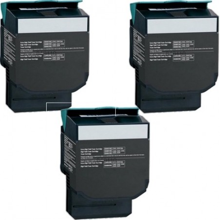Toner équivalent à Lexmark 802H Pack de 3 Noir Toner équivalent à Lexmark 802H Pack de 3 Noir