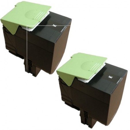 Toner équivalent à Lexmark 802S Pack de 2 Noir Toner équivalent à Lexmark 802S Pack de 2 Noir