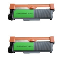Toner équivalent à Brother TN2320 Pack de 2 Noir